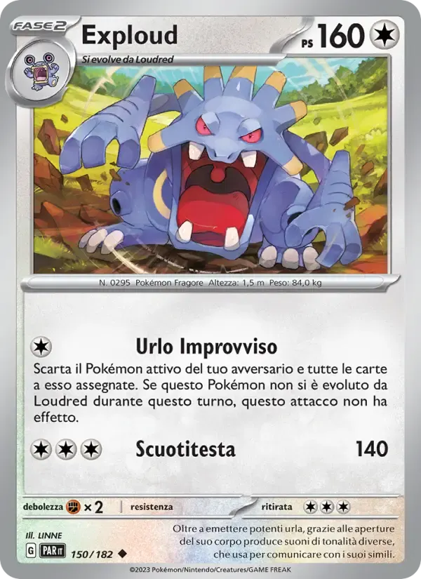 Exploud — Paradosso Temporale 150 Italian Pokémon card