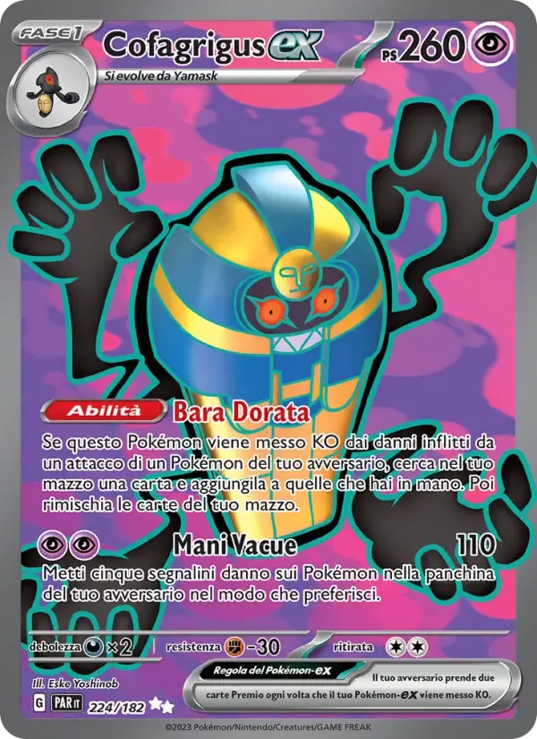 Cofagrigus-ex — Paradosso Temporale 224 Italian Pokémon card