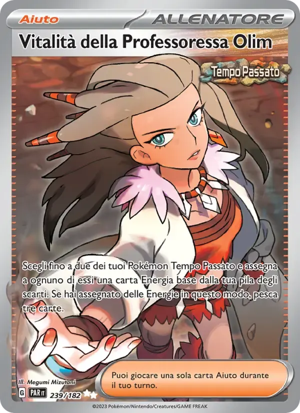 Vitalità della Professoressa Olim — Paradosso Temporale 239 Italian Pokémon card