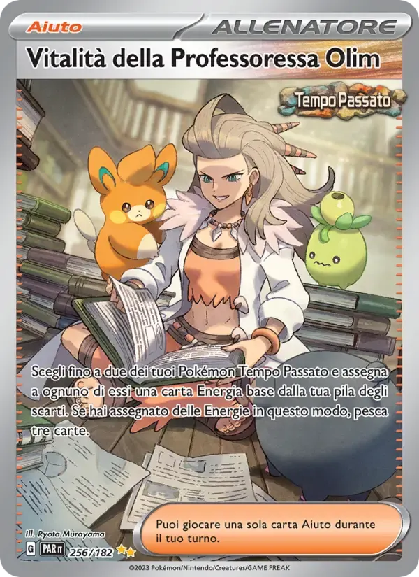 Vitalità della Professoressa Olim — Paradosso Temporale 256 Italian Pokémon card