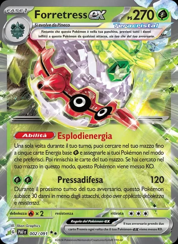 Forretress-ex — Destino di Paldea 2 Italian Pokémon card