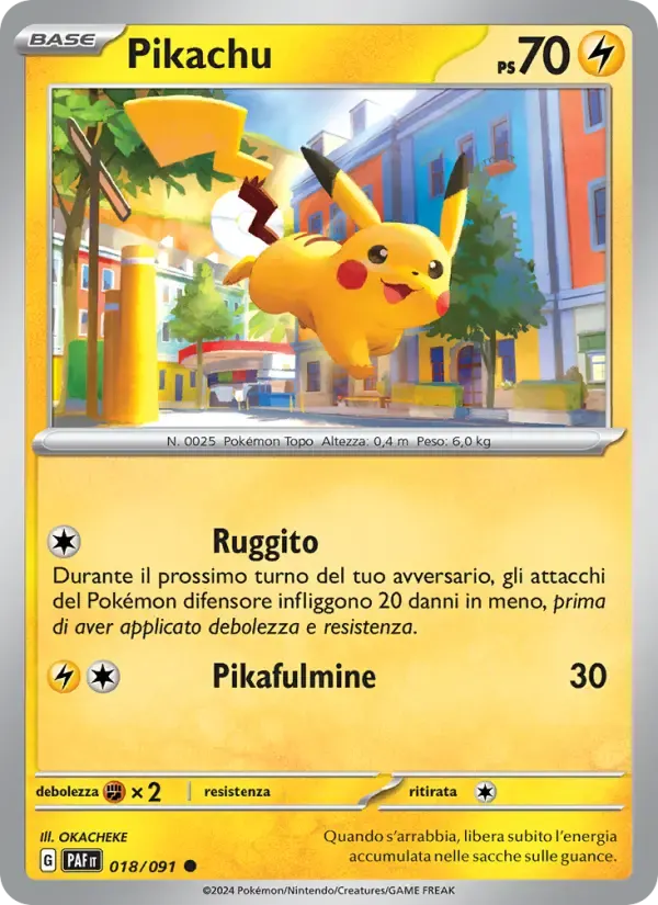 Pikachu — Destino di Paldea 18 Italian Pokémon card