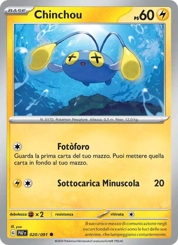 Chinchou — Destino di Paldea 20 Italian Pokémon card