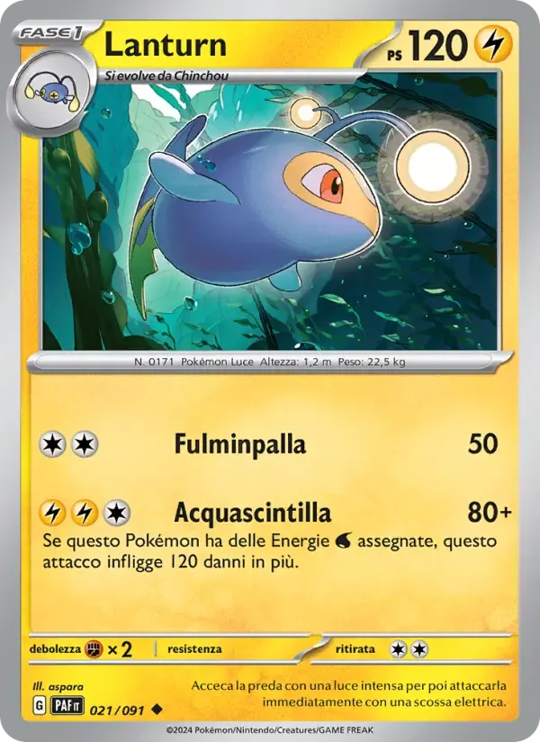 Lanturn — Destino di Paldea 21 Italian Pokémon card