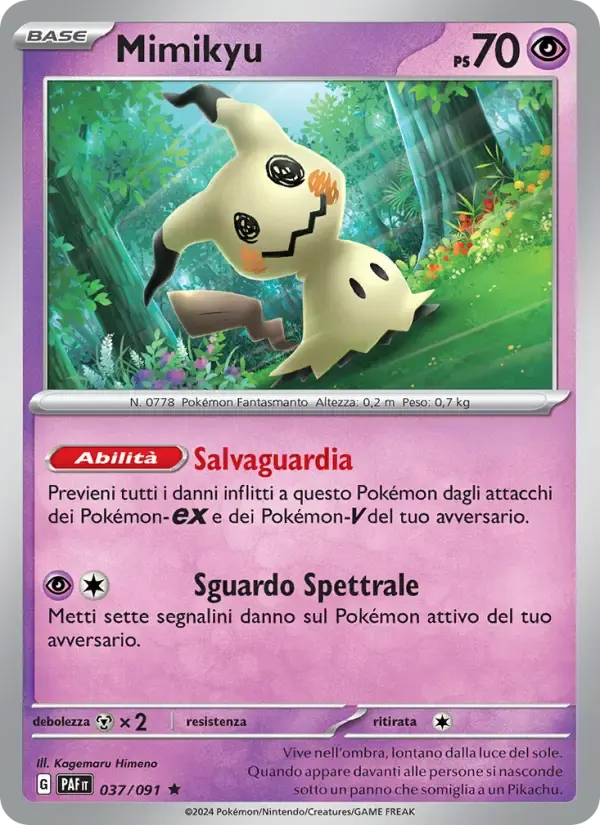 Mimikyu — Destino di Paldea 37 Italian Pokémon card