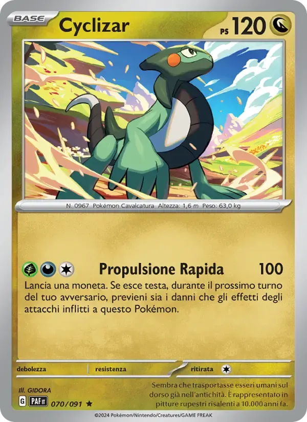 Cyclizar — Destino di Paldea 70 Italian Pokémon card