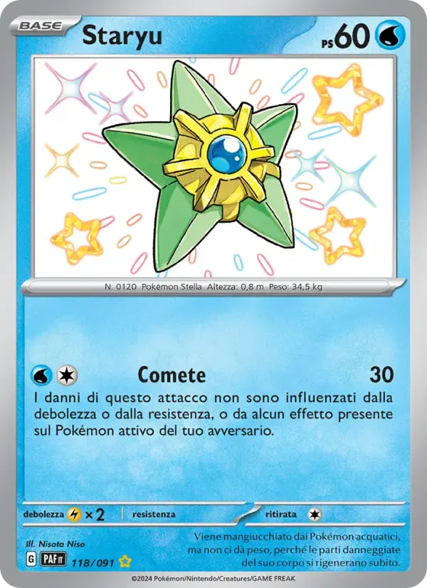 Staryu — Destino di Paldea 118 Italian Pokémon card