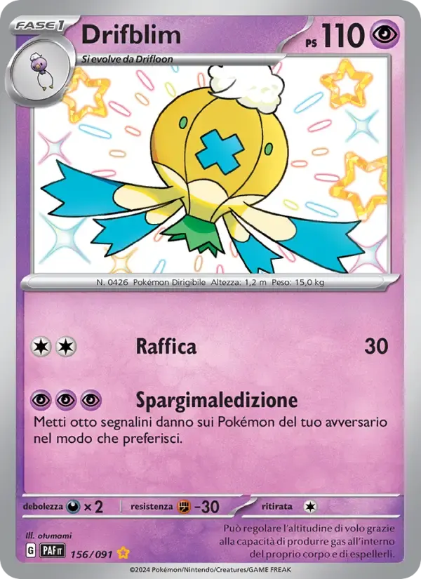 Drifblim — Destino di Paldea 156 Italian Pokémon card