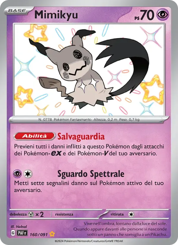 Mimikyu — Destino di Paldea 160 Italian Pokémon card