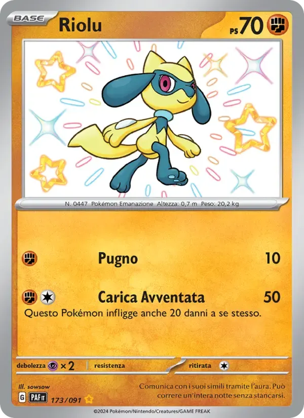Riolu — Destino di Paldea 173 Italian Pokémon card