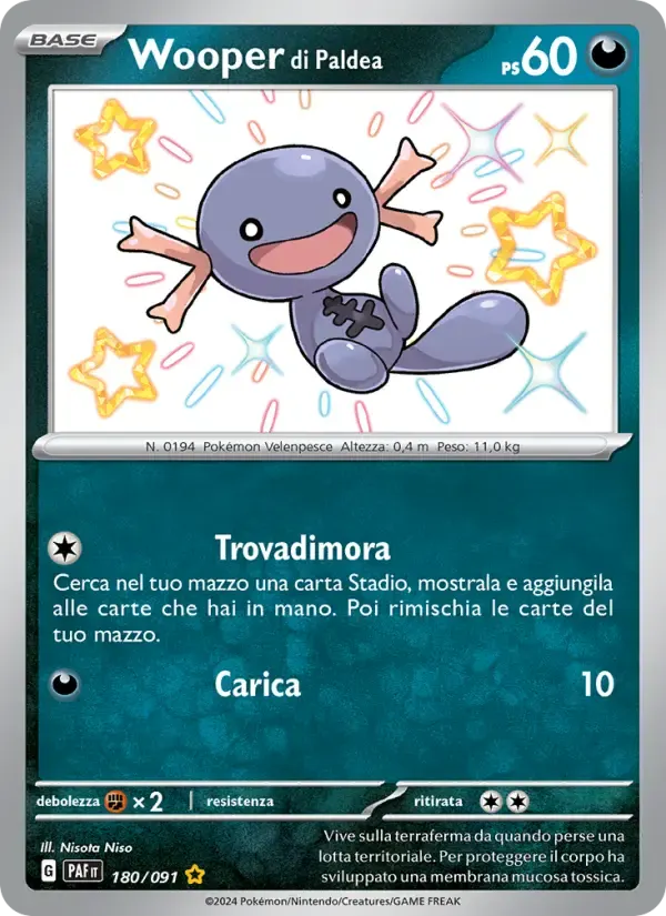 Wooper di Paldea — Destino di Paldea 180 Italian Pokémon card