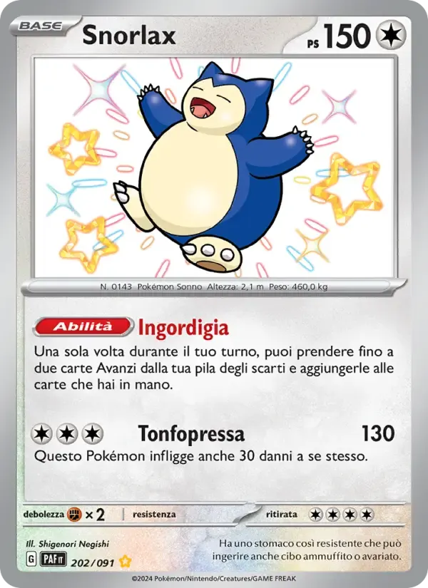 Snorlax — Destino di Paldea 202 Italian Pokémon card