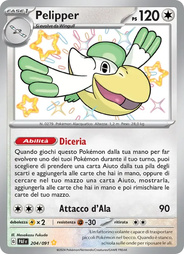 Pelipper — Destino di Paldea 204 Italian Pokémon card