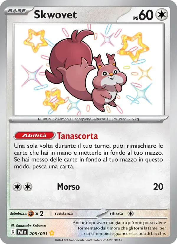 Skwovet — Destino di Paldea 205 Italian Pokémon card