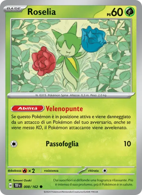 Roselia — Cronoforze 8 Italian Pokémon card