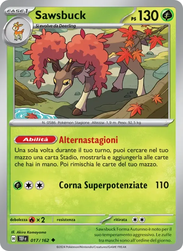 Sawsbuck — Cronoforze 17 Italian Pokémon card