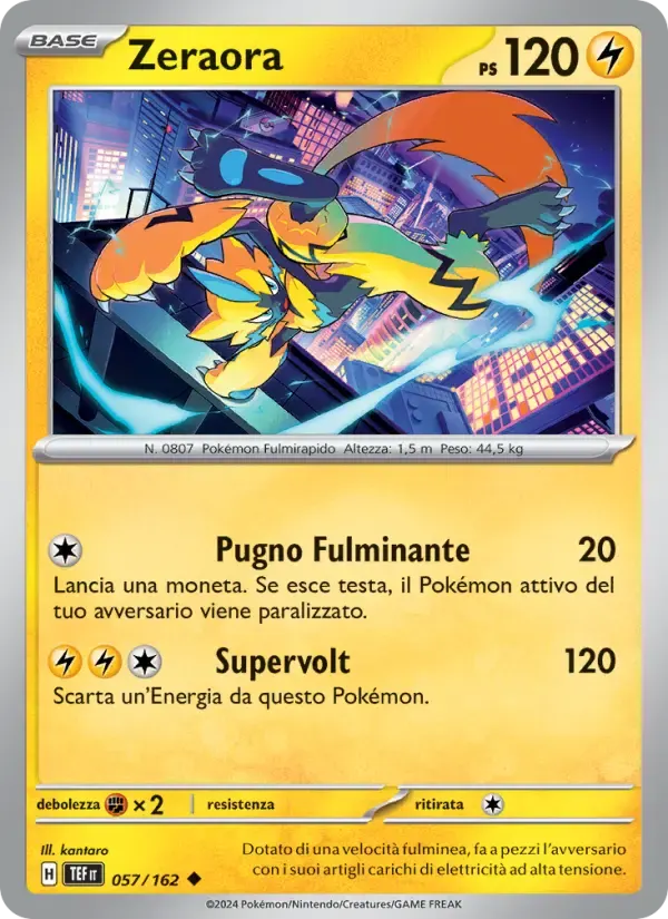 Zeraora — Cronoforze 57 Italian Pokémon card