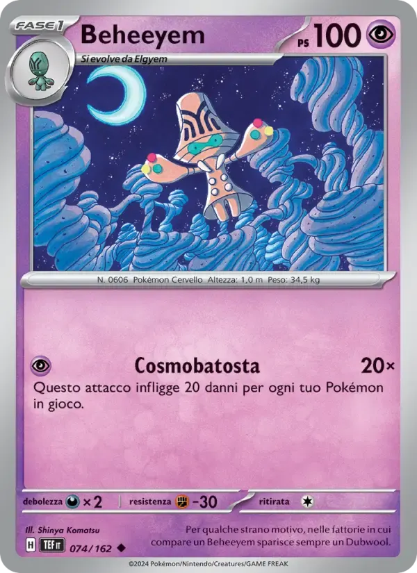 Beheeyem — Cronoforze 74 Italian Pokémon card