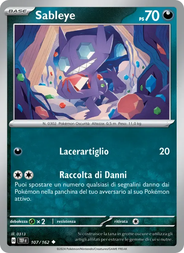 Sableye — Cronoforze 107 Italian Pokémon card
