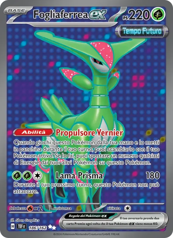 Fogliaferrea-ex — Cronoforze 186 Italian Pokémon card