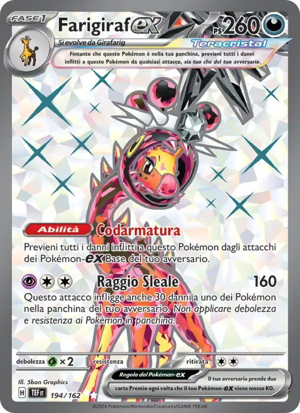 Farigiraf-ex — Cronoforze 194 Italian Pokémon card