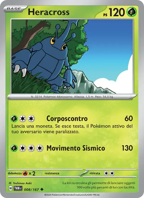 Heracross — Crepuscolo Mascherato 8 Italian Pokémon card