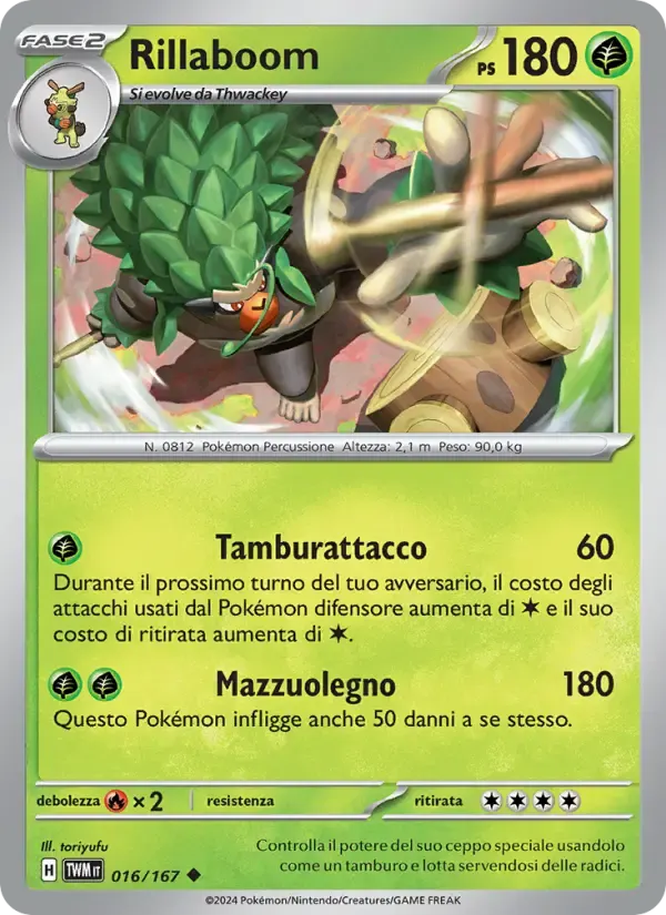 Rillaboom — Crepuscolo Mascherato 16 Italian Pokémon card