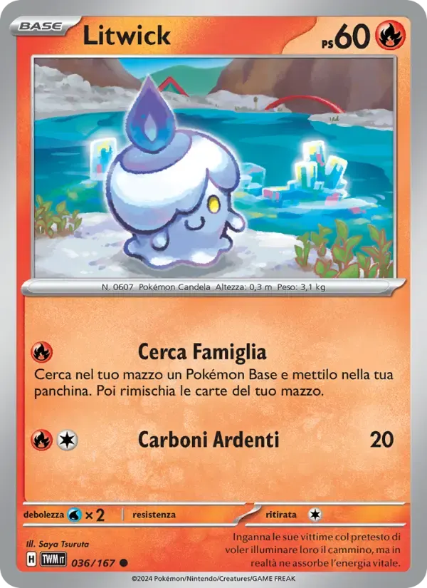 Litwick — Crepuscolo Mascherato 36 Italian Pokémon card