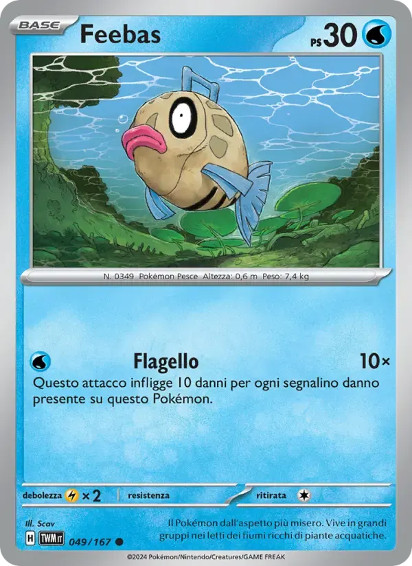 Feebas — Crepuscolo Mascherato 49 Italian Pokémon card