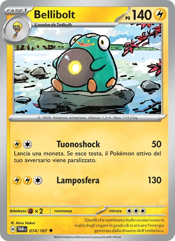 Bellibolt — Crepuscolo Mascherato 74 Italian Pokémon card