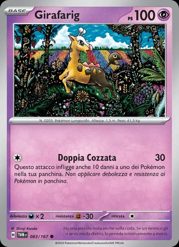 Girafarig — Crepuscolo Mascherato 83 Italian Pokémon card
