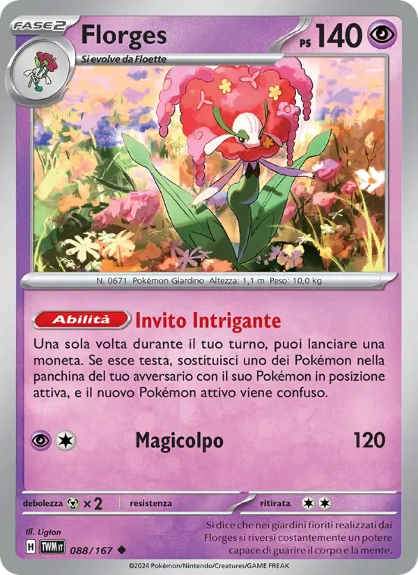 Florges — Crepuscolo Mascherato 88 Italian Pokémon card