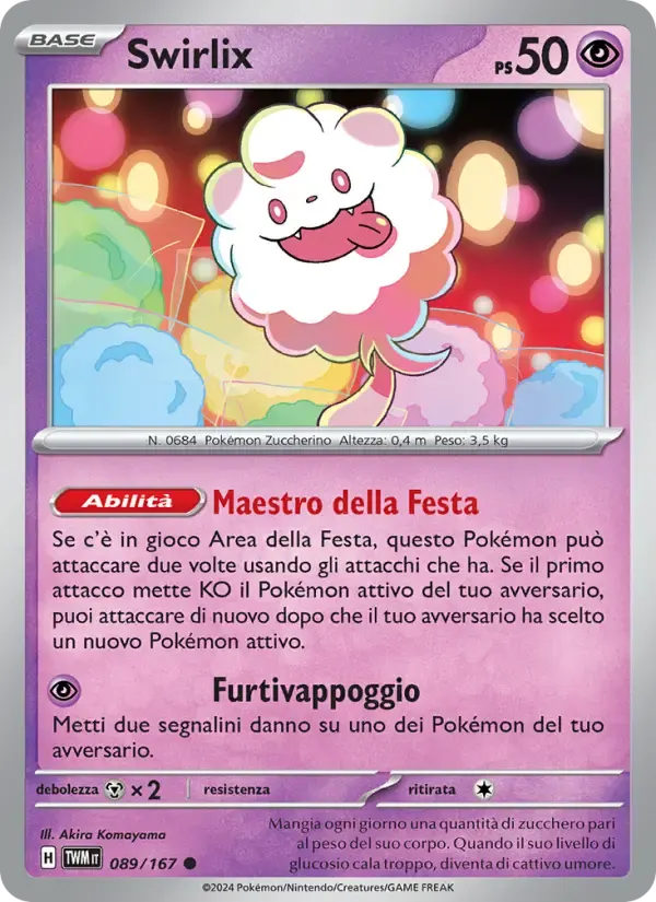 Swirlix — Crepuscolo Mascherato 89 Italian Pokémon card