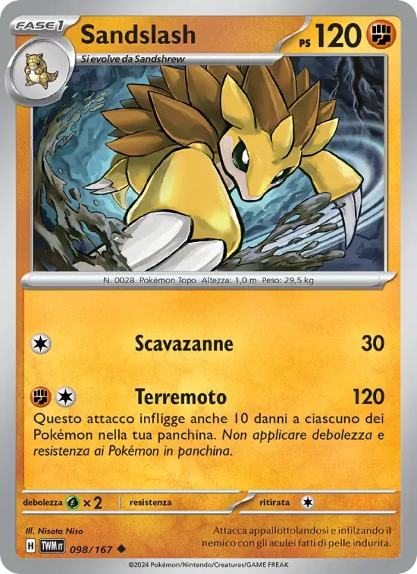 Sandslash — Crepuscolo Mascherato 98 Italian Pokémon card