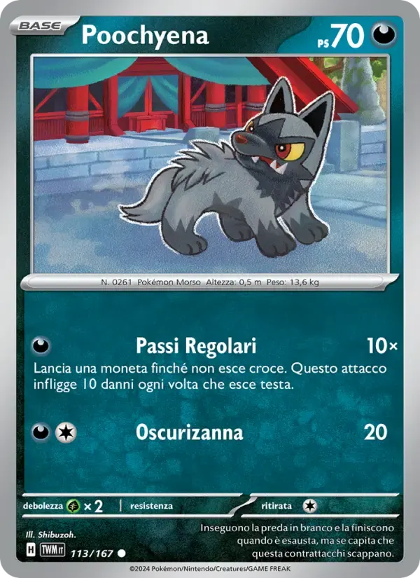 Poochyena — Crepuscolo Mascherato 113 Italian Pokémon card