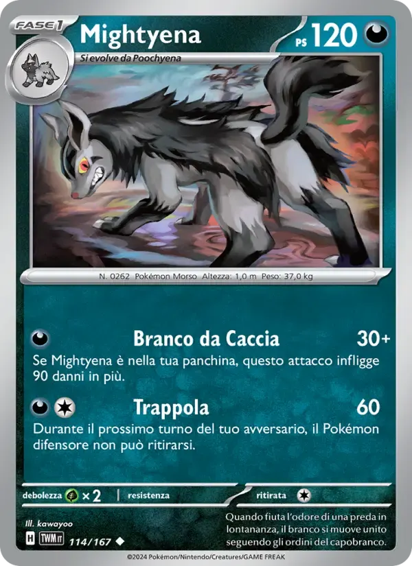 Mightyena — Crepuscolo Mascherato 114 Italian Pokémon card