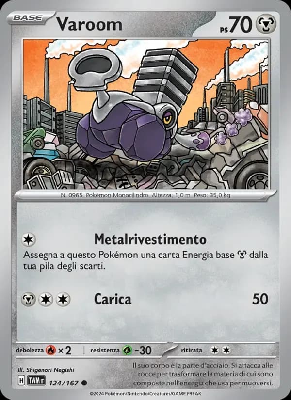 Varoom — Crepuscolo Mascherato 124 Italian Pokémon card