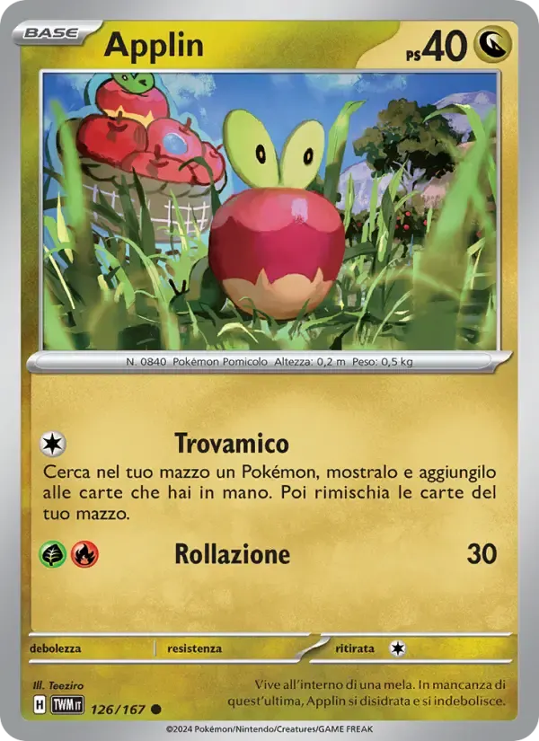 Applin — Crepuscolo Mascherato 126 Italian Pokémon card