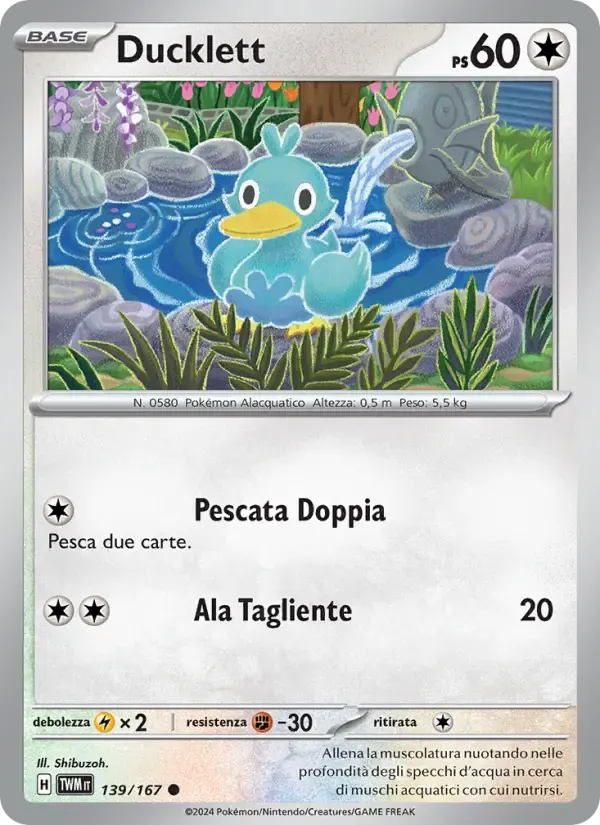 Ducklett — Crepuscolo Mascherato 139 Italian Pokémon card