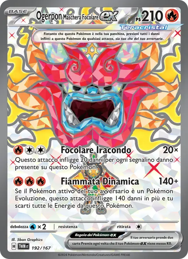 Ogerpon Maschera Focolare-ex — Crepuscolo Mascherato 192 Italian Pokémon card