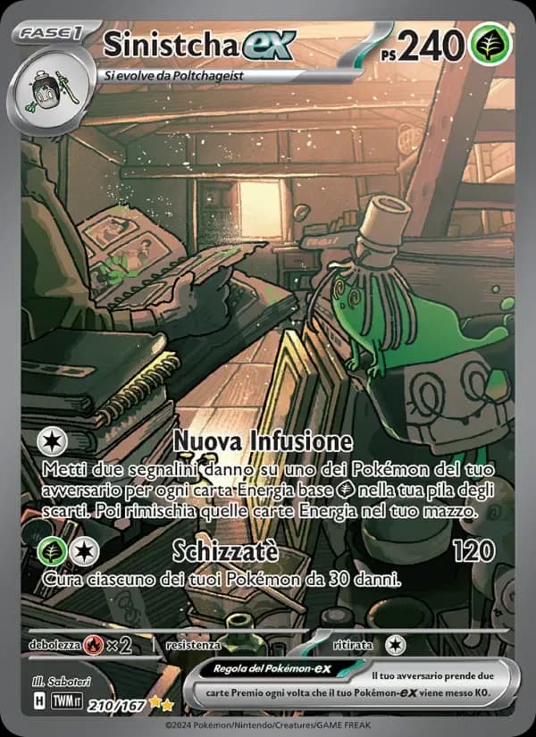 Sinistcha-ex — Crepuscolo Mascherato 210 Italian Pokémon card
