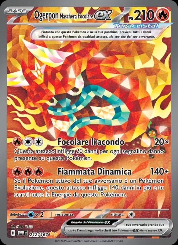 Ogerpon Maschera Focolare-ex — Crepuscolo Mascherato 212 Italian Pokémon card