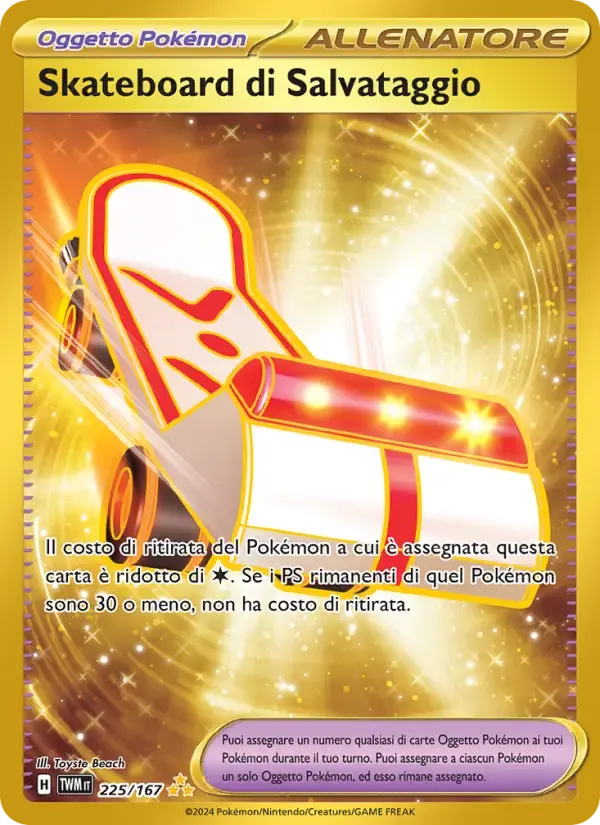 Skateboard di Salvataggio — Crepuscolo Mascherato 225 Italian Pokémon card