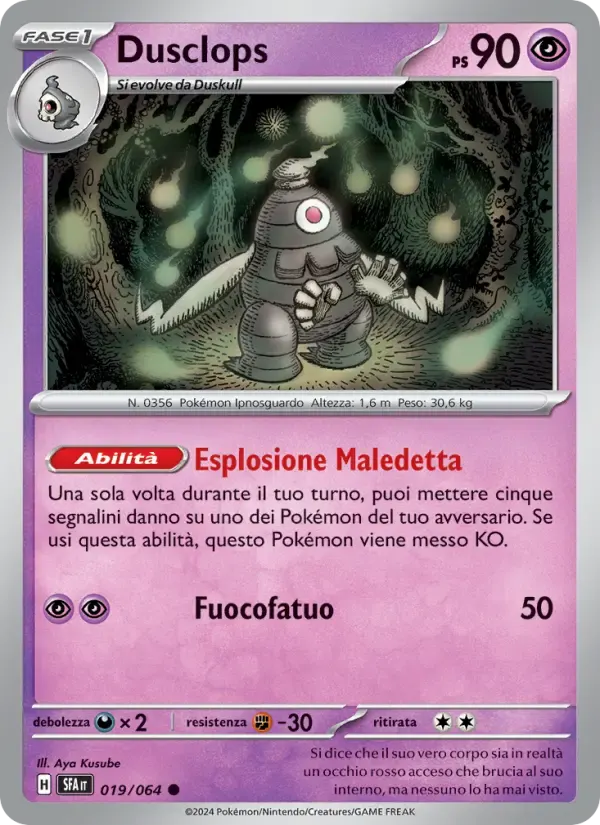 Dusclops — Segreto Fiabesco 19 Italian Pokémon card