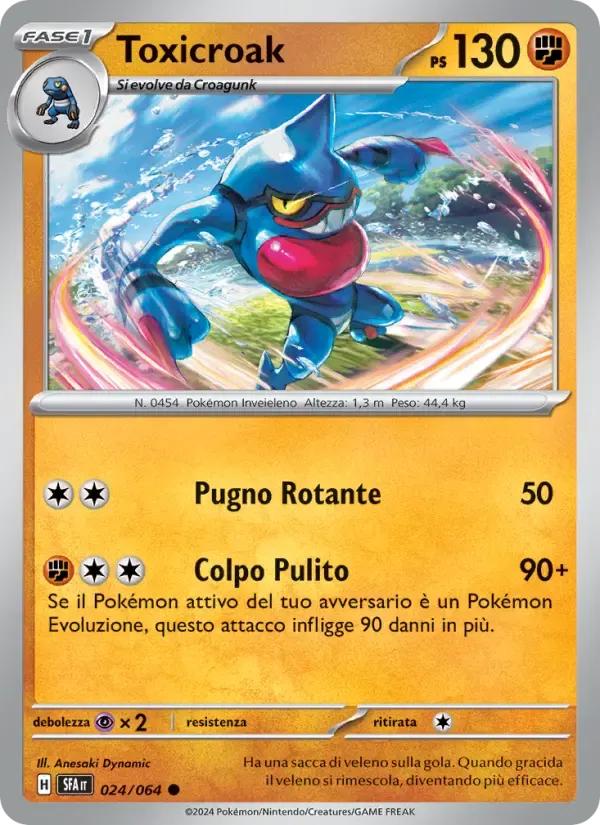 Toxicroak — Segreto Fiabesco 24 Italian Pokémon card