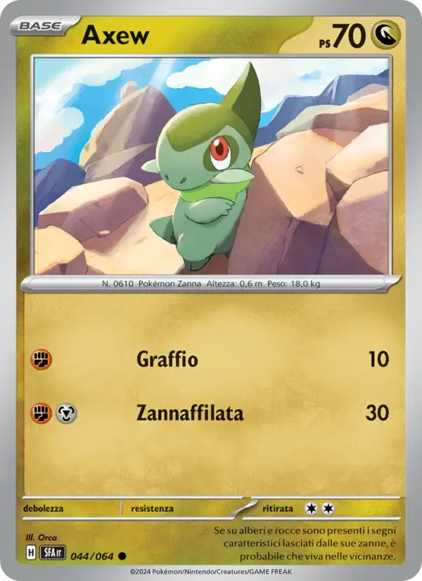 Axew — Segreto Fiabesco 44 Italian Pokémon card