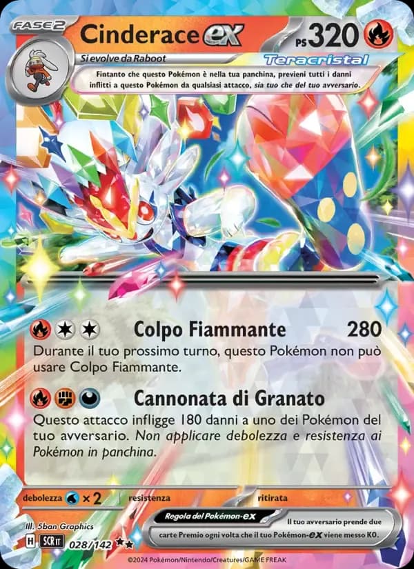 Cinderace-ex — Corona Astrale 28 Italian Pokémon card