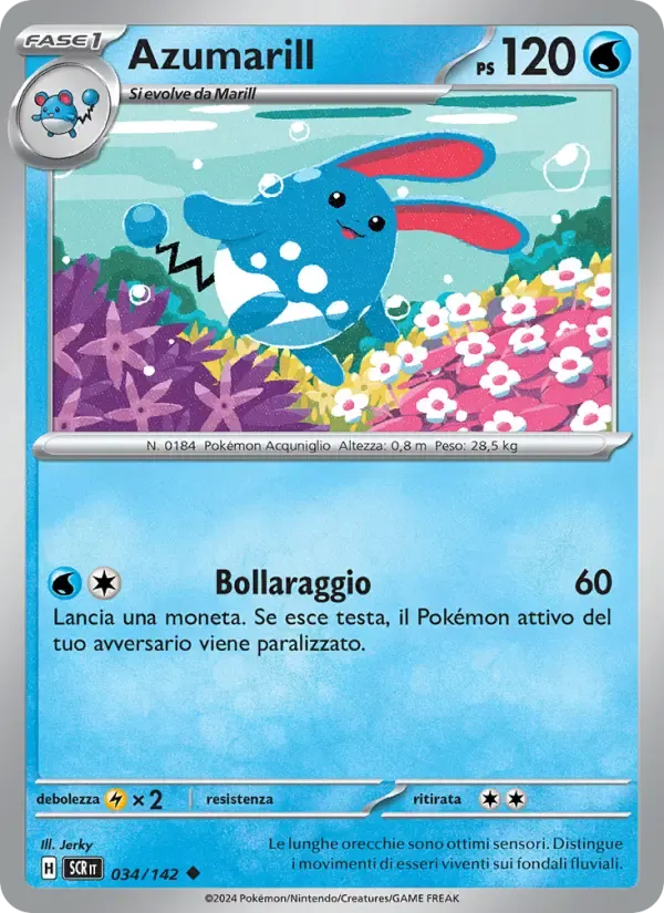 Azumarill — Corona Astrale 34 Italian Pokémon card