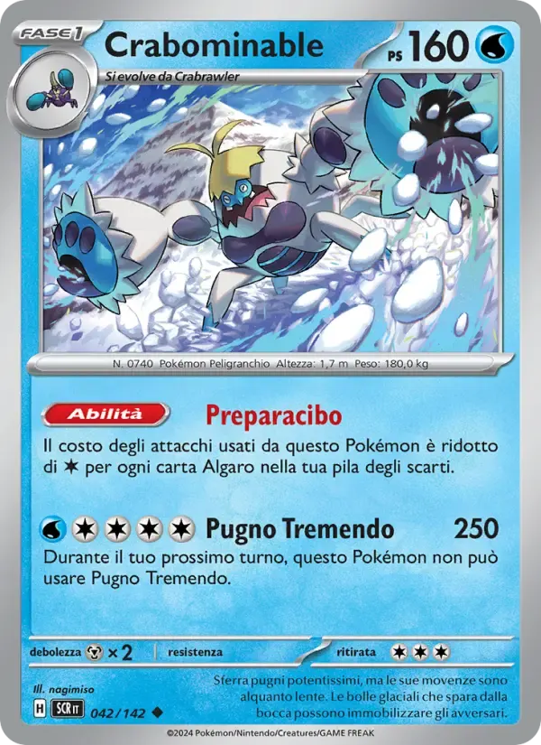 Crabominable — Corona Astrale 42 Italian Pokémon card