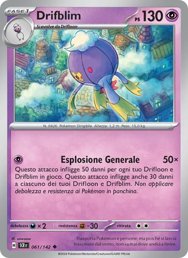 Drifblim — Corona Astrale 61 Italian Pokémon card